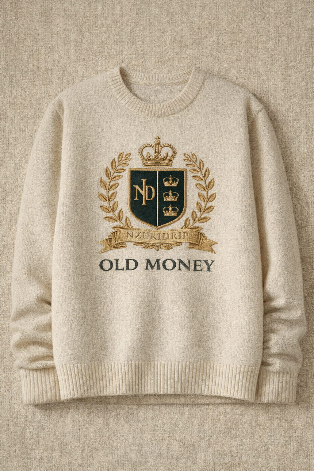 NZURI Old Money Crest Knit Sweater | Luxury Heritage Streetwear