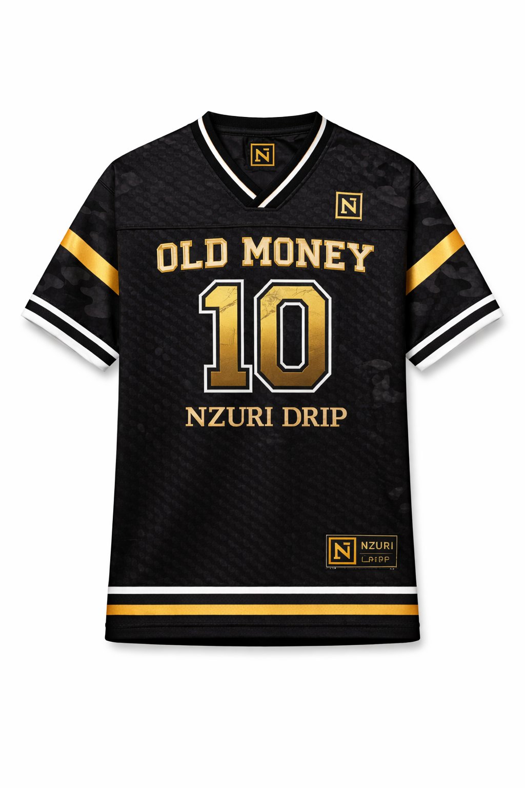 Luxury Football Jersey – Black & Gold Streetwear Tee