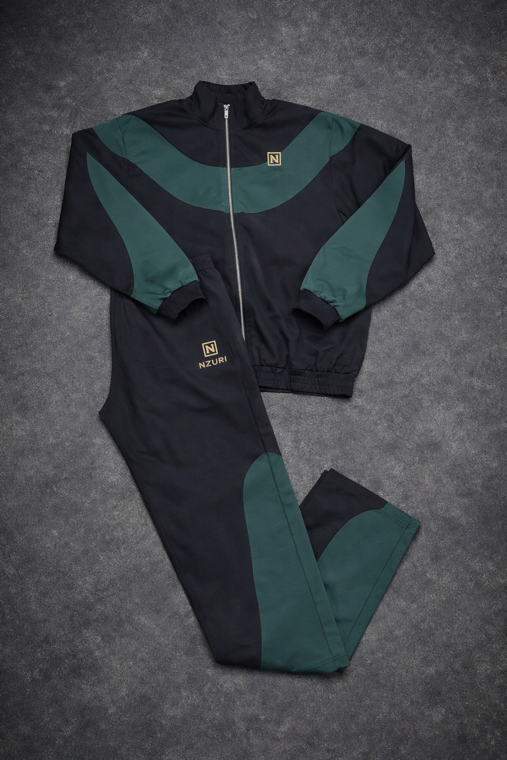 NZURI Legacy Track Suit (Black / Emerald)