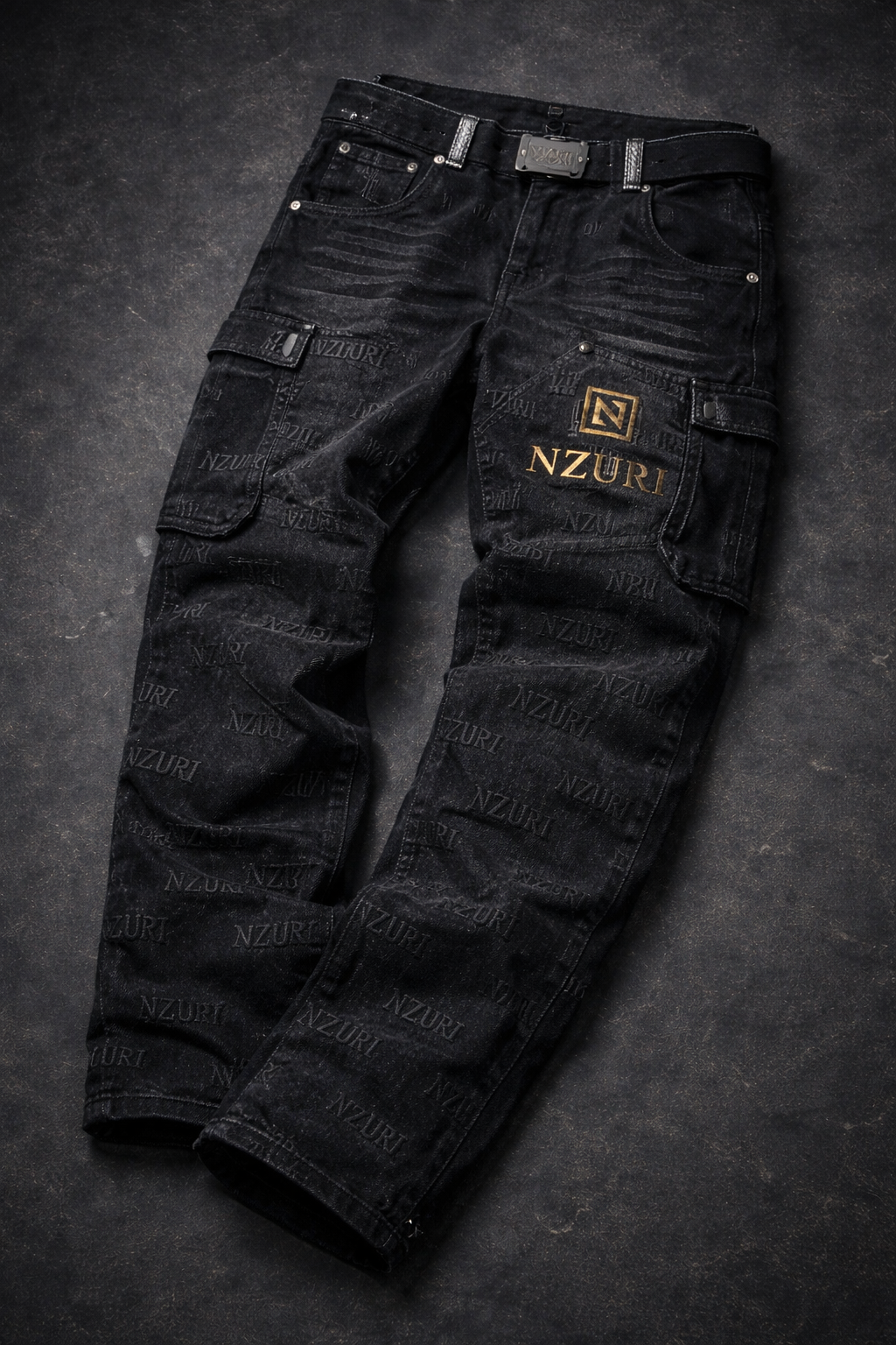 Signature Black Cargo Denim Jeans – Premium Streetwear Utility Pants