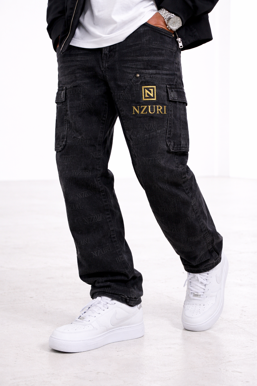 Signature Black Cargo Denim Jeans – Premium Streetwear Utility Pants